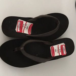 Olukai Brown Wedge Sanders size 10